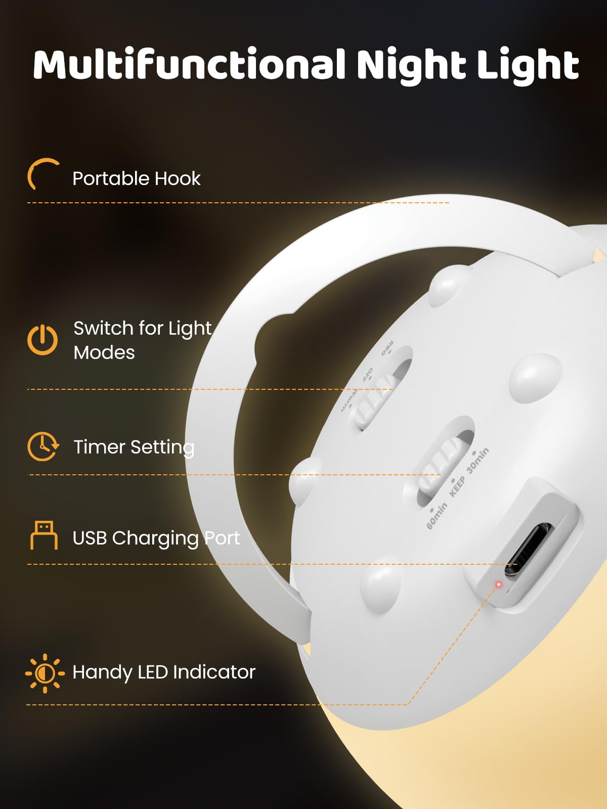 Umixgene Egg Light For Nursery Rechargeable Night Light With 16 Rgb Colors 3000K Warm Light Stepless Dimming  2600Mah Battery  Timer&Safe Silicone Design-Ideal For Bedroom Ambiance  Travel&Gifts