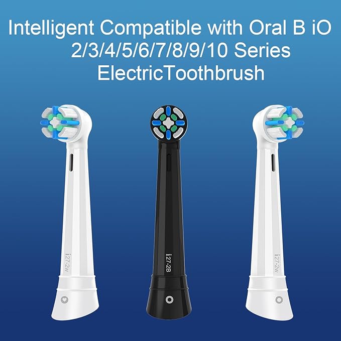 10 Pack IO Replacement Heads Compatible with Oral b IO 2/3/4/5/6/7/8/9/10 Series Electric Toothbrush, Brush Heads Refills Compatible with Oral B IO for Teeth Clean (Black/White)