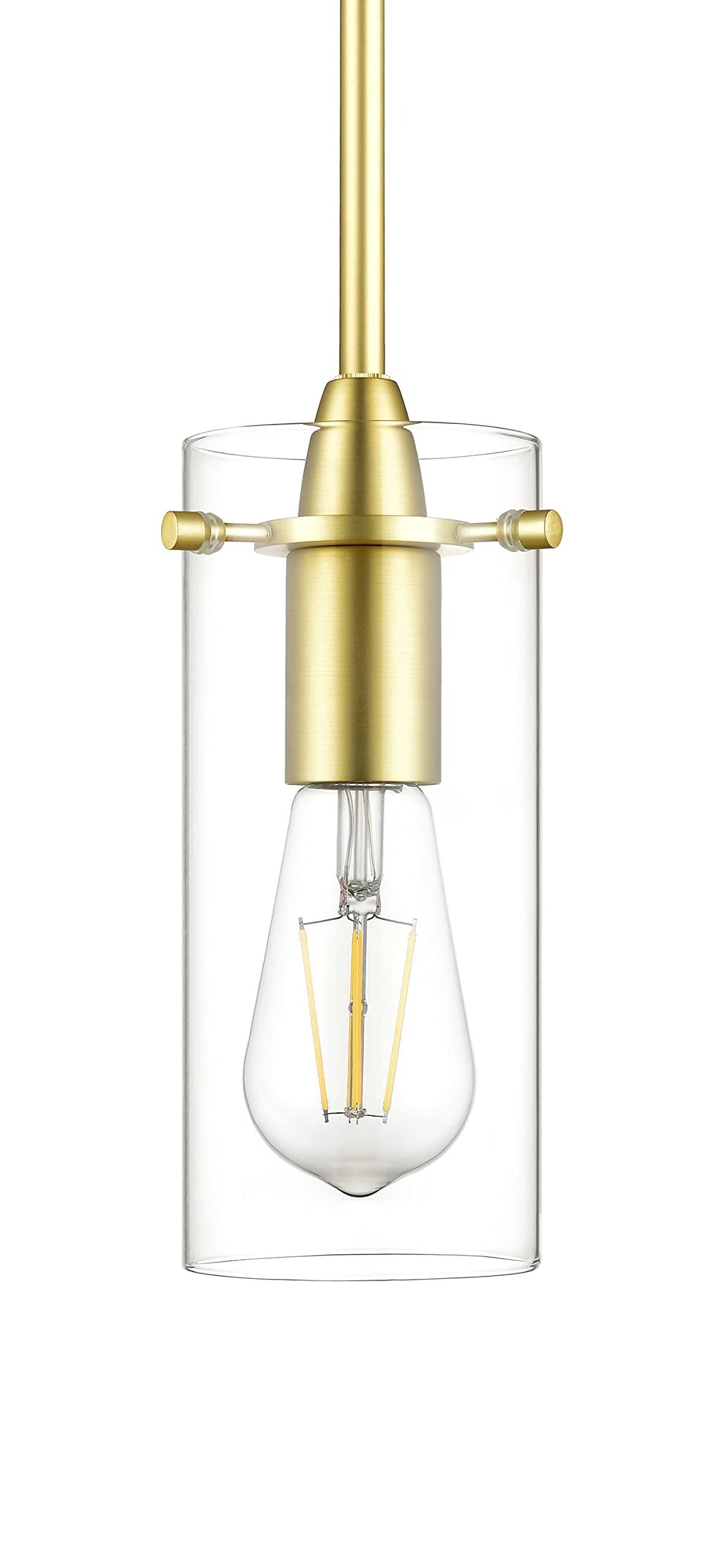 Linea di Liara Modern Gold Pendant Light Fixture, Small, Glass Shade, Model LL-P311-SB