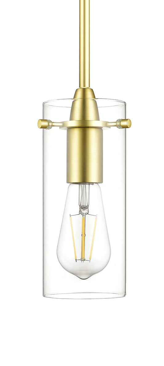 Linea di Liara Modern Gold Pendant Light Fixture, Small, Glass Shade, Model LL-P311-SB