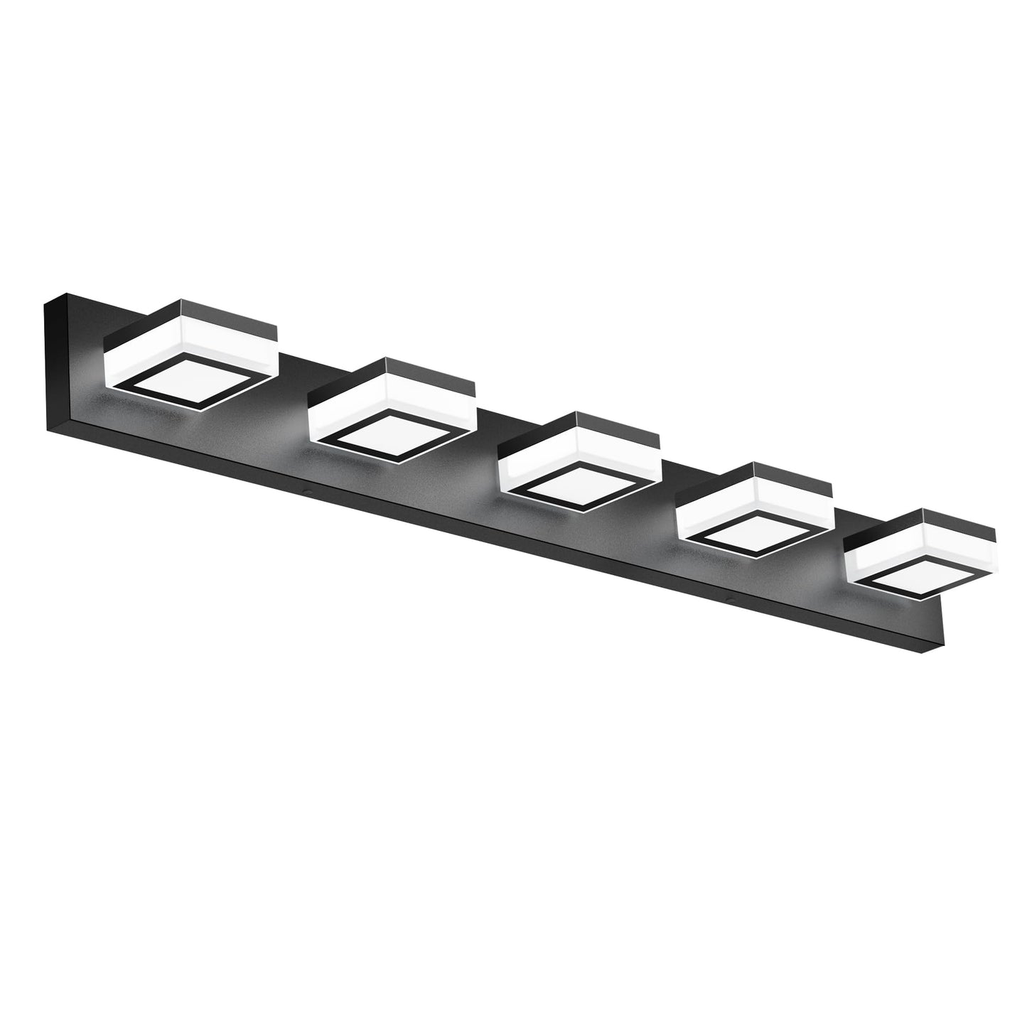 Izorro Led Modern Bathroom Lighting Fixtures Over Mirror (5-Light  40 Inch  Dimmable) Matte Black Bathroom Vanity Light Fixture With 360Rotatable Head (Cool White 6000K)