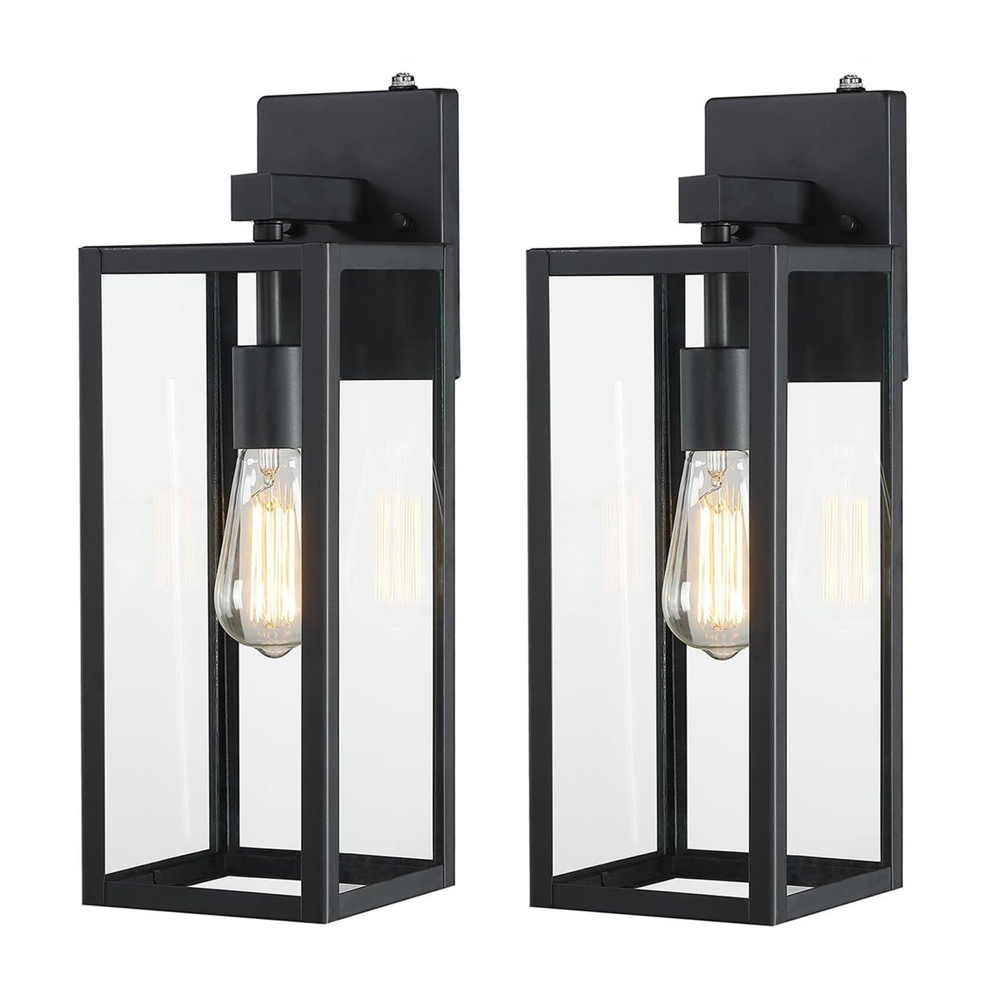 Faymart Lighting 18 Inch Outdoor Wall Light Dusk To Dawn 2 Pack Outdoor Lanterns For Porch Large Outdoor Sconce Lights With Sensor Photocell Wall Lantern For Porch Patio Garage