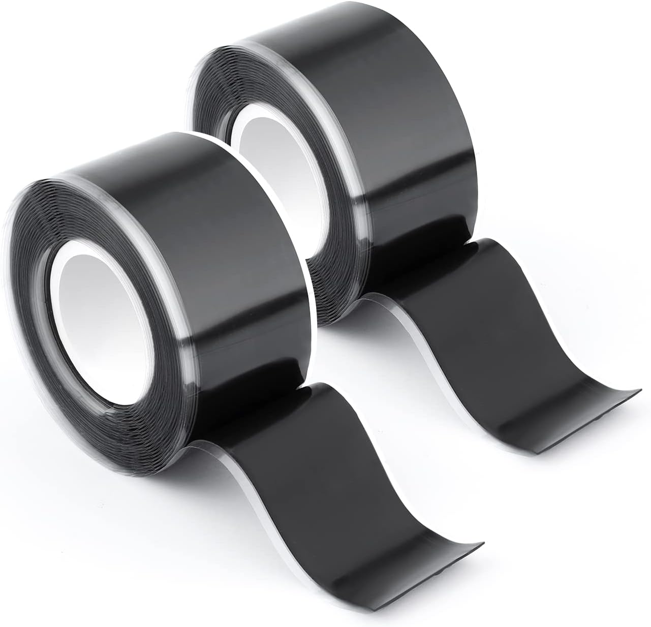 2 Rolls Grip Tape for Handles, 1inch x 10ft Silicone Rubber Grip Wrap Tape, Self Fusing Grip Tape for Bicycle Bar Gymnastics Fitness Sports Equipment Handlebar Barbells Tools