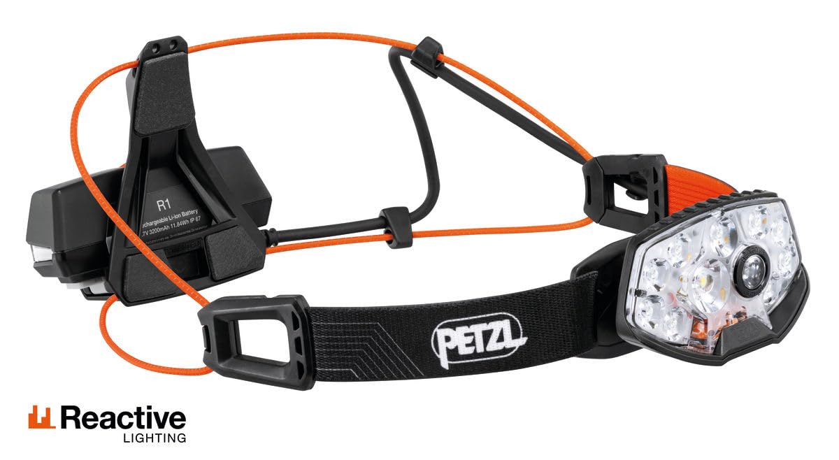 PETZL NAO RL Headlamp, Aluminium Plastic, Standard Size, Black, Model E105AA00