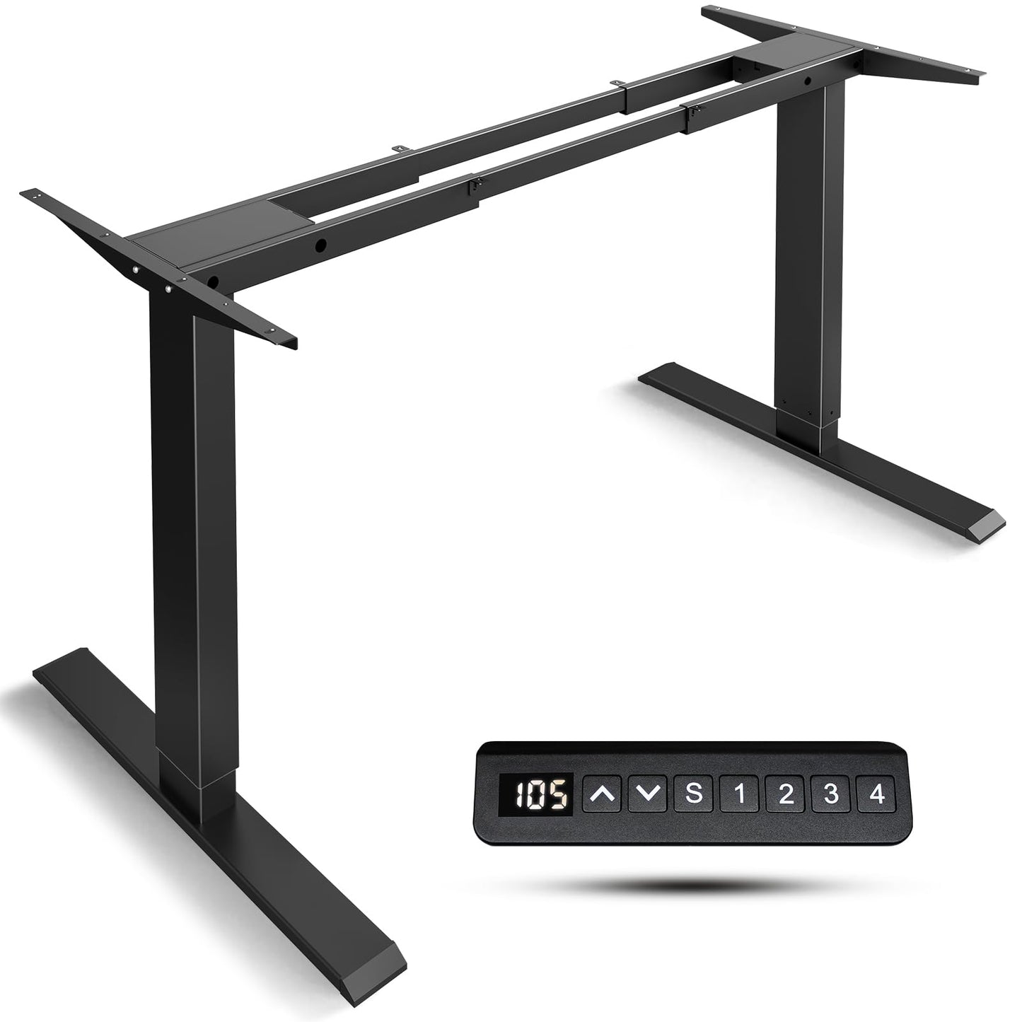 ESpefy Dual Motor Standing Desk Frame- Height Adjustable Electric Desk Legs, Heavy Duty Sit to Stand Up Desk Base, 4 Memory Settings Controller for Adjustable DIY Desktop, Over 300 lbs Load Capacity