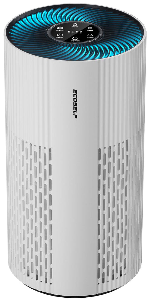Air Purifiers for Home Large Room Cover Up to 1500 Ft² with True HEPA Filter, 20dB Sleep Mode, 360° Air Intake & Outlet, Air Cleaner for Bedroom Pets, 7 Color Light, HAP604, Pure White