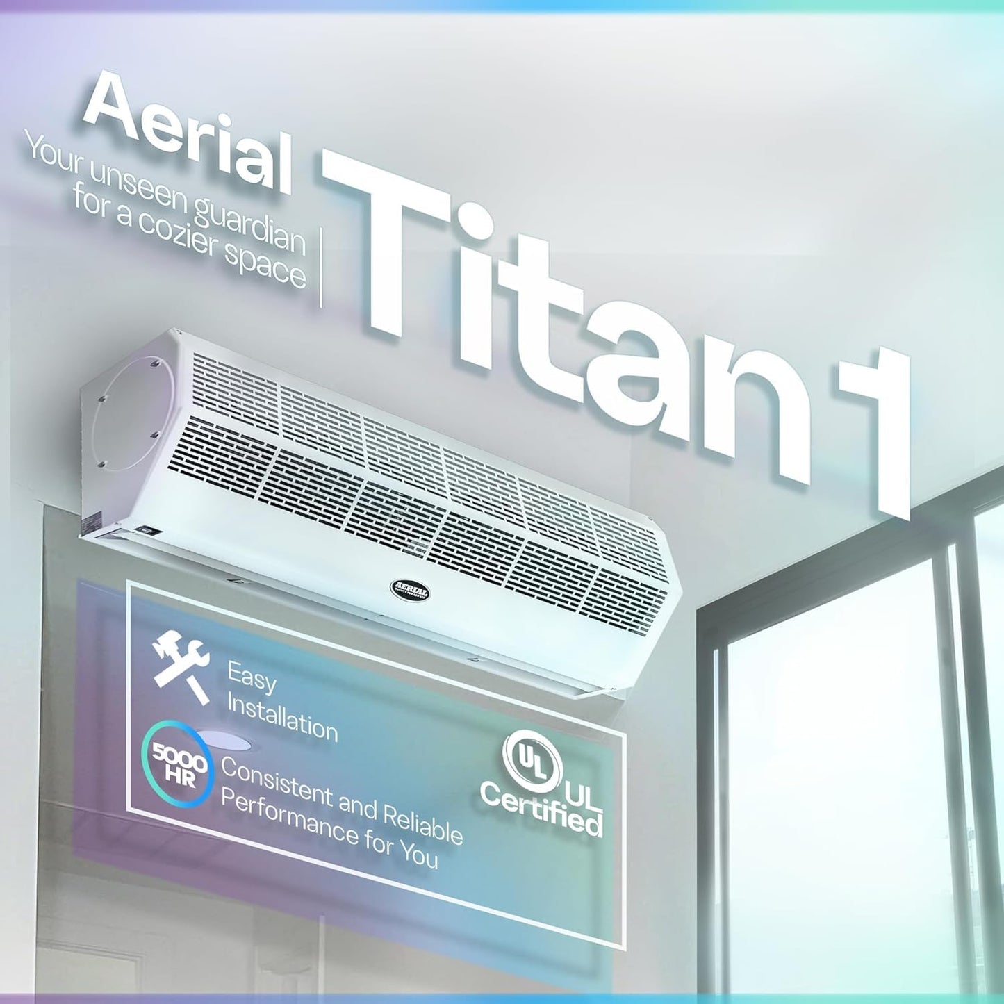 DuraSteel Wall Mounted Air Curtains for Doors Commercial - 40 Inch White Fly Fans - Super Power Over Door Fan with MS Switch - Sliding Under Door Fans to Move Air Curtain Blower Keep Flies Bugs Out