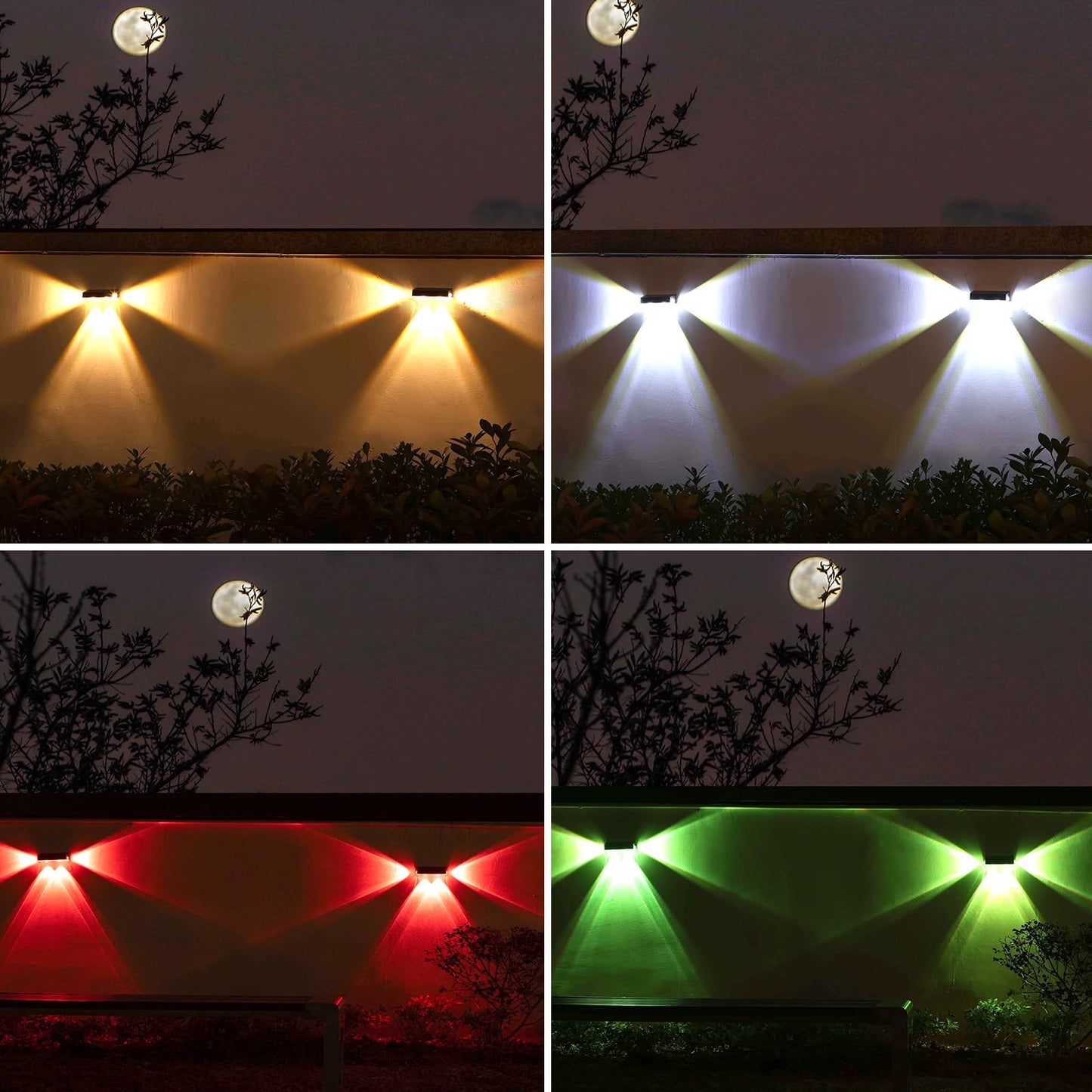 Nibuuecer Solar Fence Lights 9 Colors&11 Lighting Modes Fence Solar Light Outdoor Waterproof Ip65  3-Side Lighting Led Deck Lights For Outside Wall Backyard Step Patio Garden 8Pack