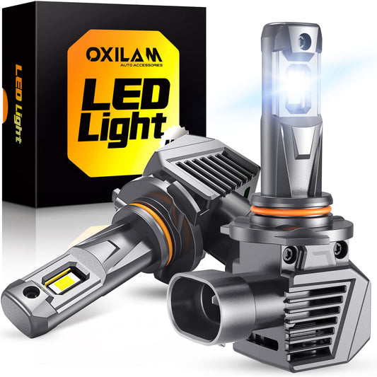 Oxilam 9005 Led Bulbs 900% Brighter 50000Lm White  3 Min Quick Install  70000H Lifespan  No Flicker  99% Compatibility