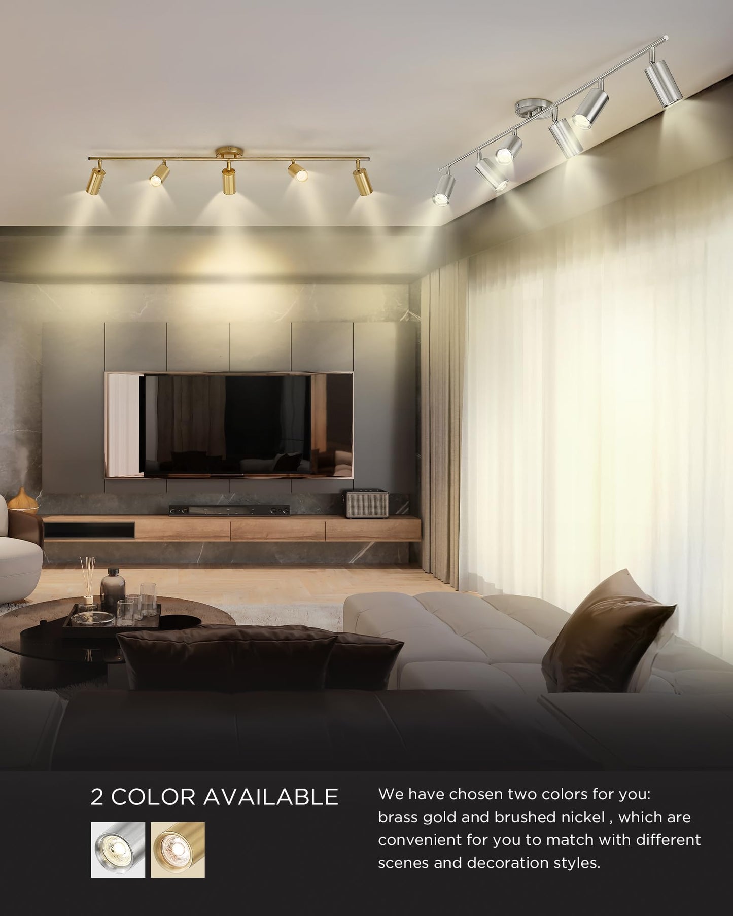 Femila Track Lighting Fixtures Ceiling  43 Kitchen Track Lighting  3000K Led Bulbs Included  350 Rotatable  4Fs84Tl-5 Bn
