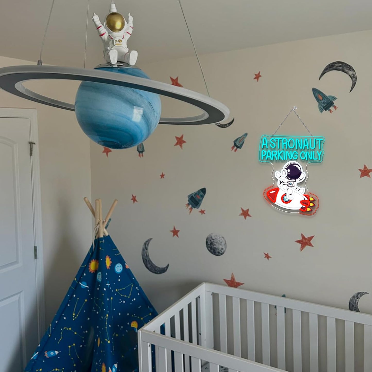 Astronauts Neon Sign Rocket Neon Signs Space Led Lights Wall Decor Astronaut Led Light For Game Room Man Cave Bedroom Kids Room Decoration Great Gift For Astronomy Lovers