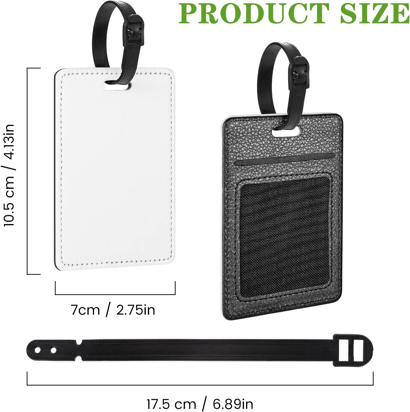 10 Packs Personalized Leather Luggage Tags for Suitcase, Custom Golf Bag Tag Travel Labels Name Identifiers with Strap for Women Men Customized Your Own Text Photo Logo