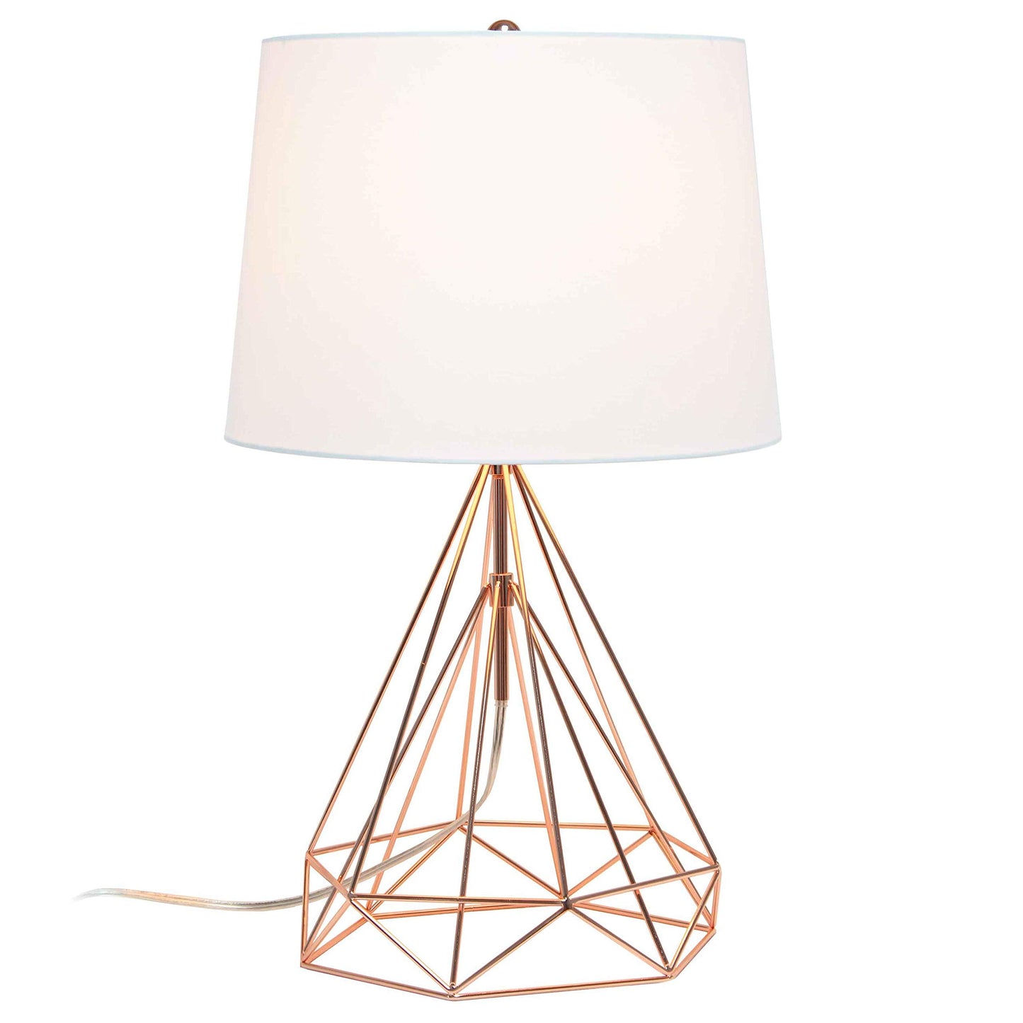 Elegant Designs LT1054-RGD Modern Table Lamp, Geometric, Iron, Rose Gold