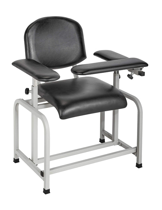 VivaComfort Black Phlebotomy Chair with Adjustable Armrest, Blood Draw Chair, Large Weight Capacity Comfortable Lab Medical Chair