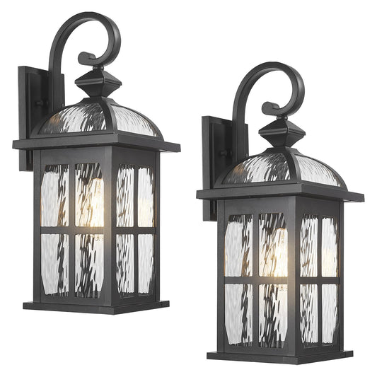 Darkaway 2Pcs Large Outdoor Wall Light  22Inch Exterior Light Fixture With Water Ripple Glass  Aluminum Outside Lights Sconces Exterior Lighting For House Porch Patio Doorway