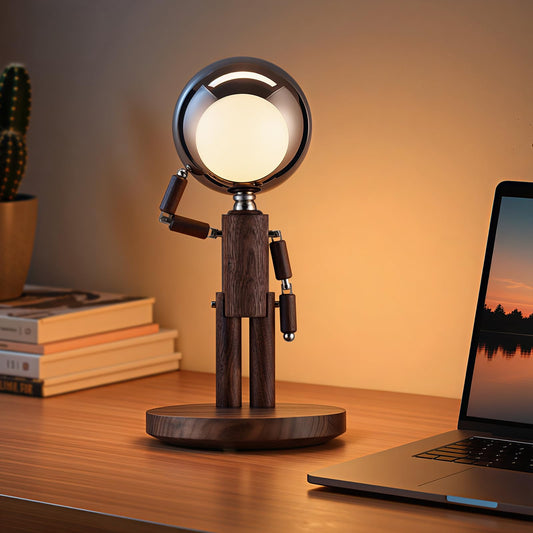 Vadifula Cordless Table Lamp  Rechargeable Wooden Table Lamp With Touch Control & Adjustable Brightness  Cordless Decorative Bedside Lamp For Bedroom  Home Decor & Unique Gifts  Black Walnut
