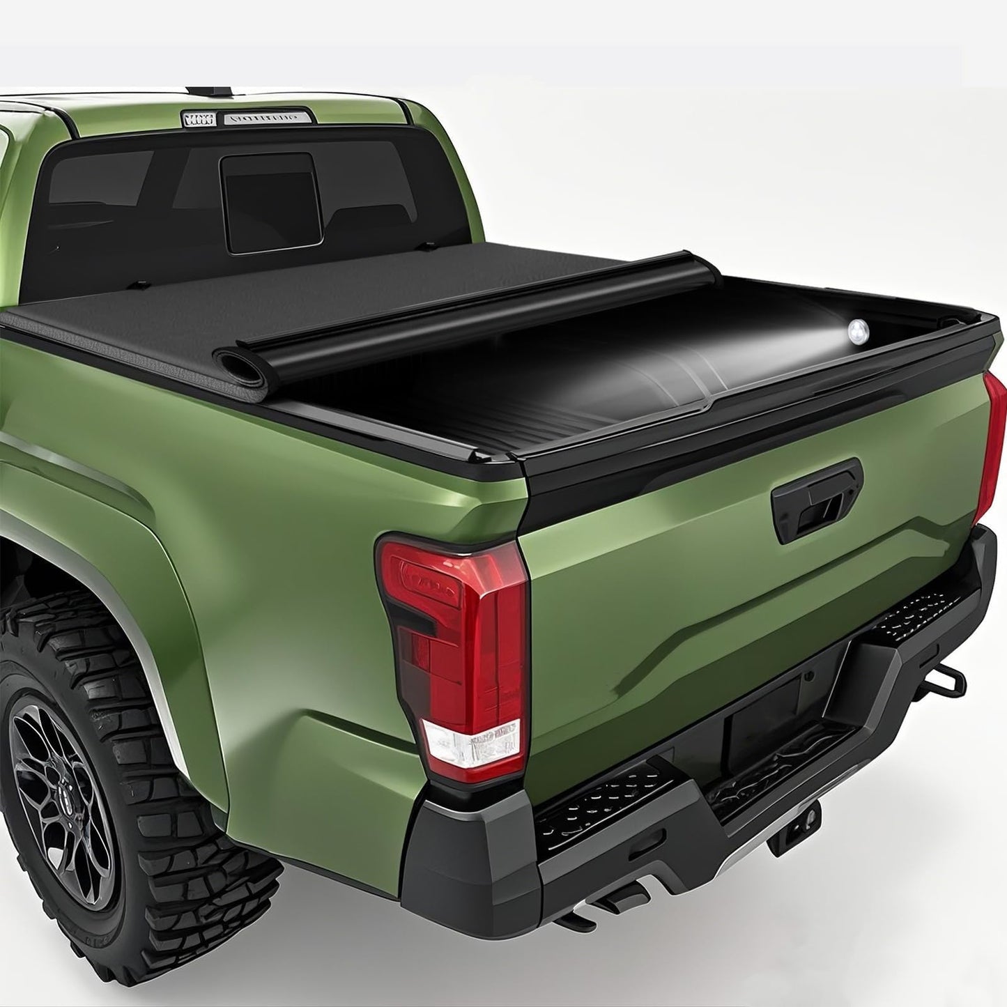 Soft Roll Up Truck Bed Tonneau Cover Compatible with 2005-2015 Toyota Tacoma, Fleetside 5ft(60.3") Bed with Deck Rail System (Excl. Trail Edition)