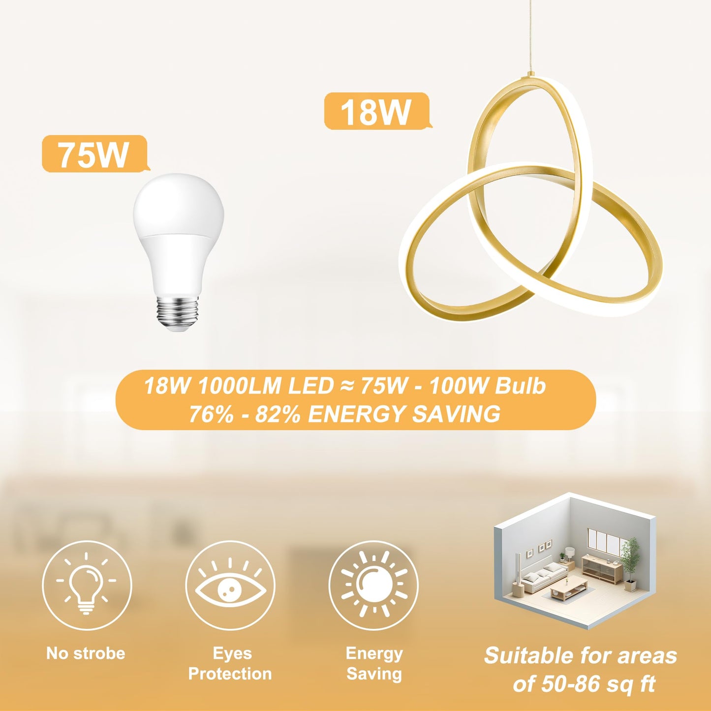 Mayna Spiral Kitchen Pendant Lighting  4000K Modern Led Pendant Lighting  18W Adjustable Height Island Light Fixture For Kitchen Bedroom Kitchen Island Cafe  1 Pack (Gold)