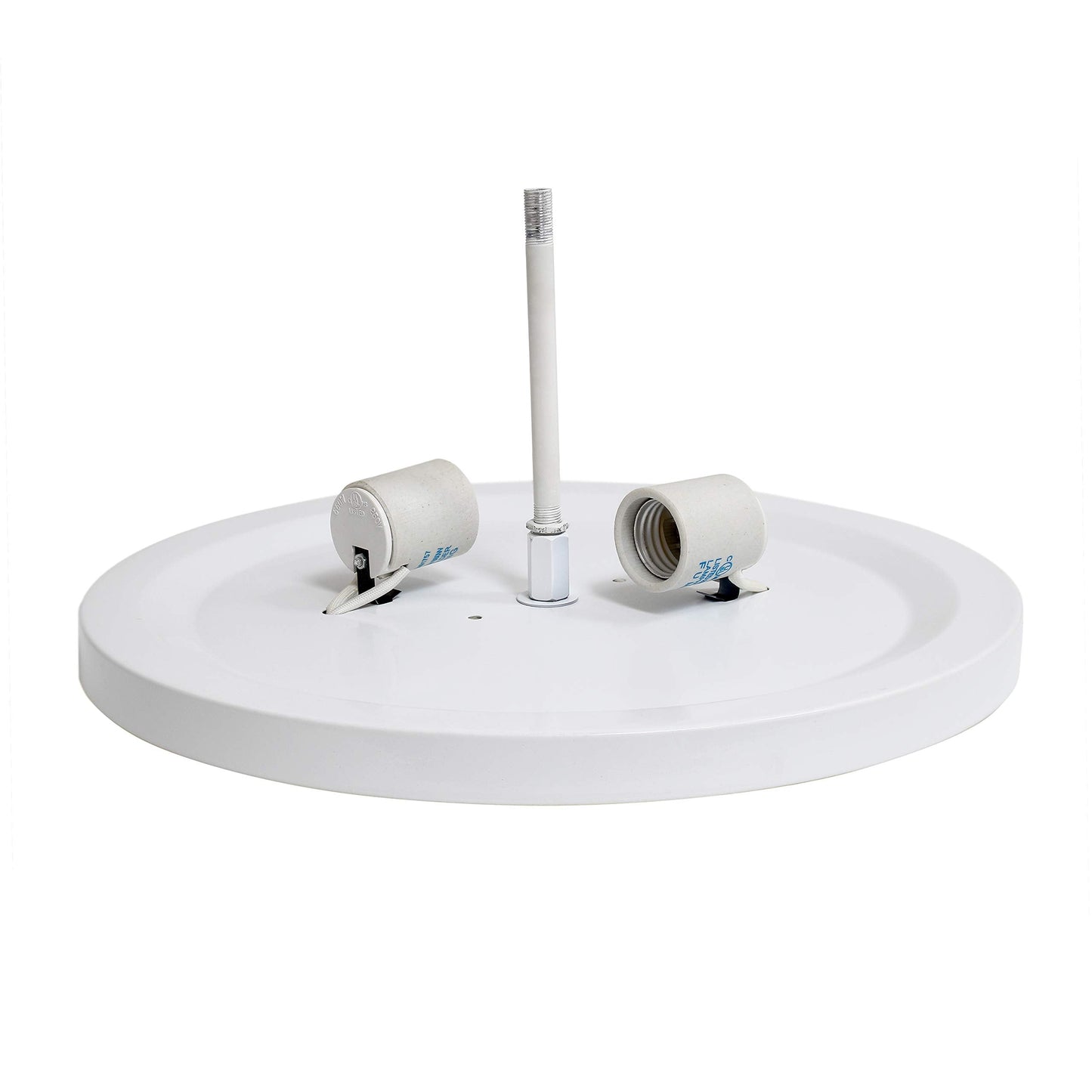 Elegant Designs FM1000-WHT Ceiling Flush Mount Light Fixture, 2-Light, Crystal, 13in x 13in x 6.5in, White