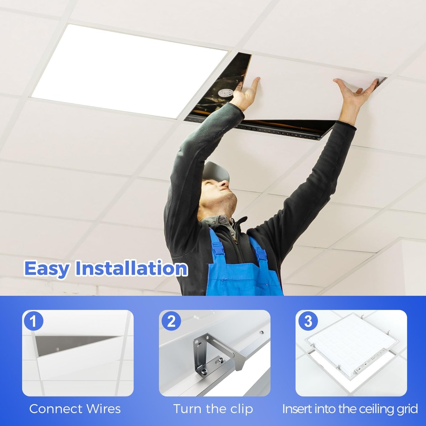 Aikvsxer 18 Pack 2X2 Led Flat Panel Light  Flush Mount Ceiling Light Kitchen Lighting Fixtures Bright 6500Lm 0-10V Dimmable Switchable 3000K/4000K/5000K/5700K/6500K  30W/35W/40W/45W/50W
