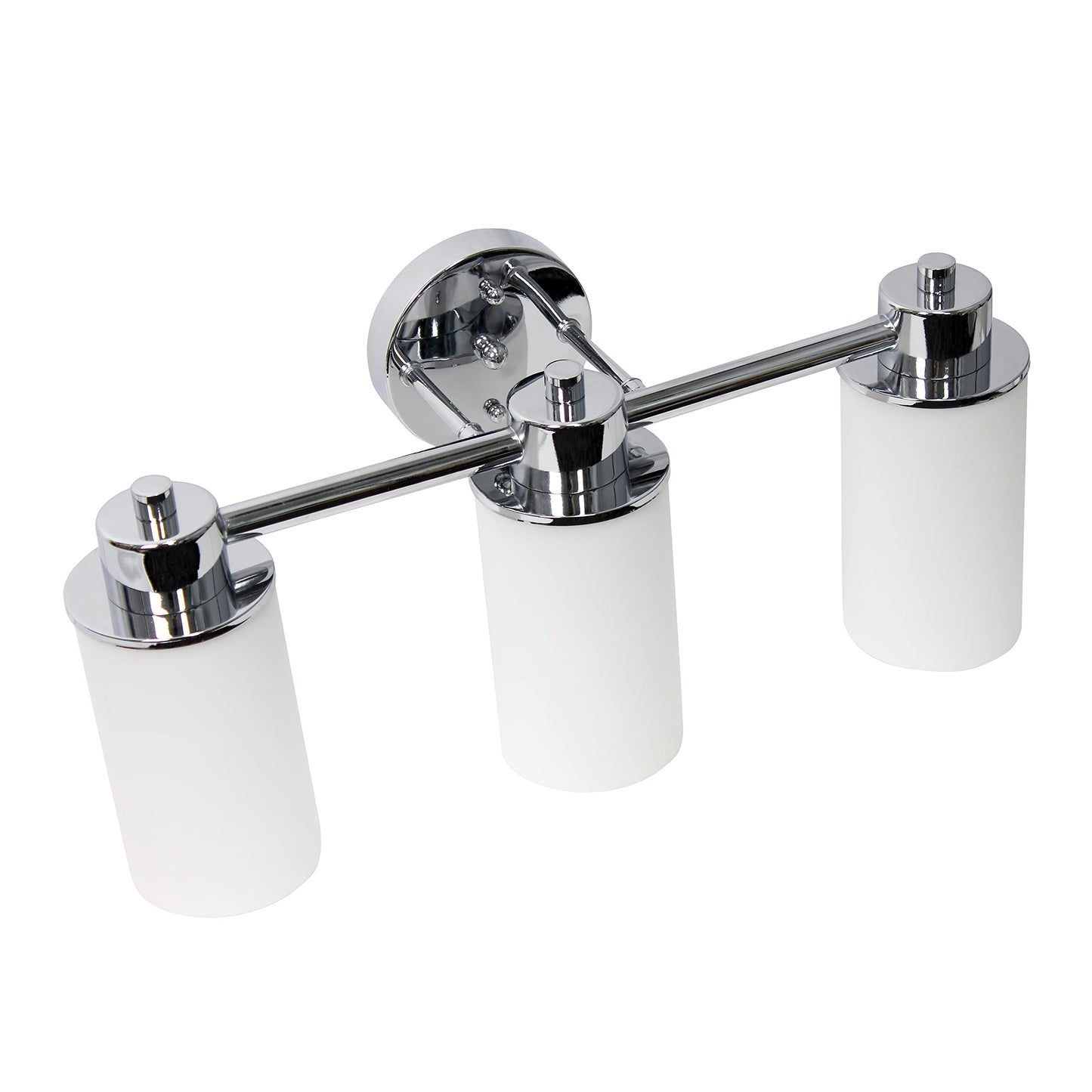Lalia Home Vanity Light Fixture, 3-Light, Chrome, Iron, Opaque White Glass, 20.75inL x 6.5inW x 10inH, Model 1270-L