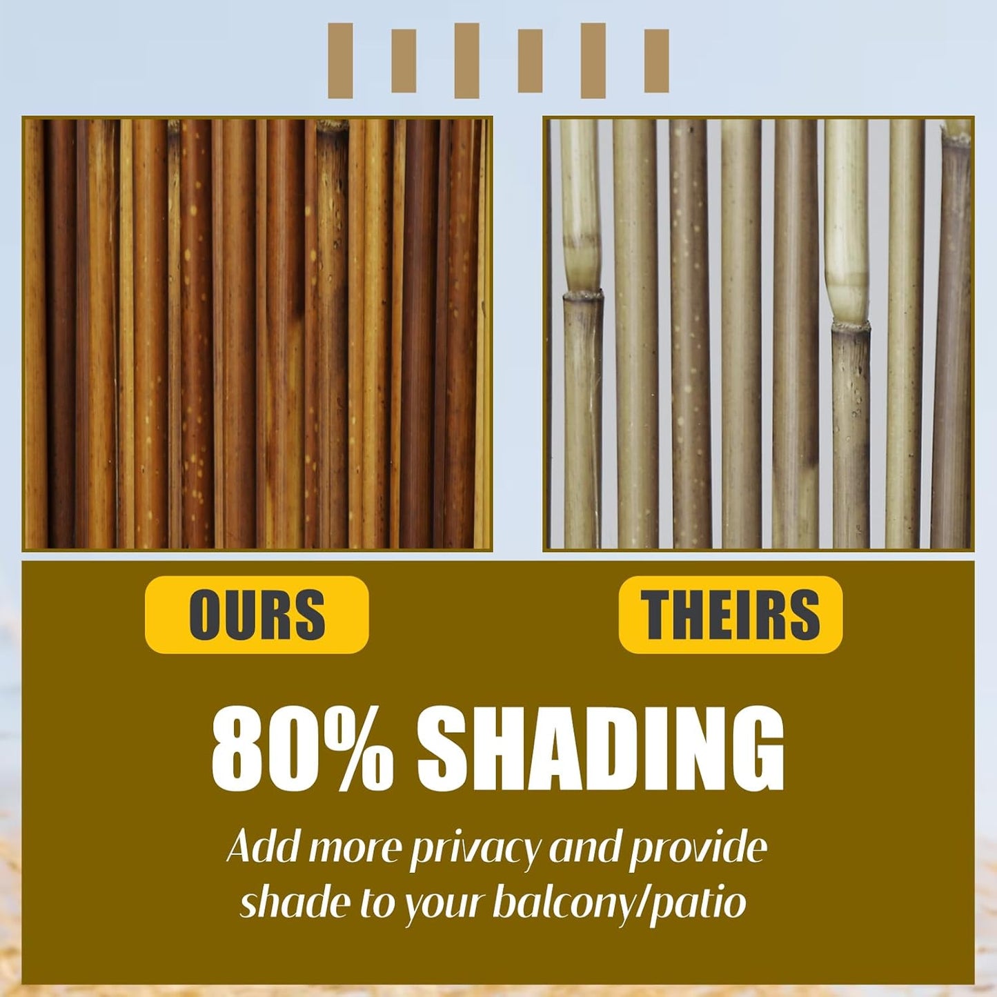 1 Pack Reed Fencing Rolls, Decorative Bamboo Fencing 6ft High Roll Reed Screen, Bamboo Reed for Balcony Patio Garden Backyard Outdoor