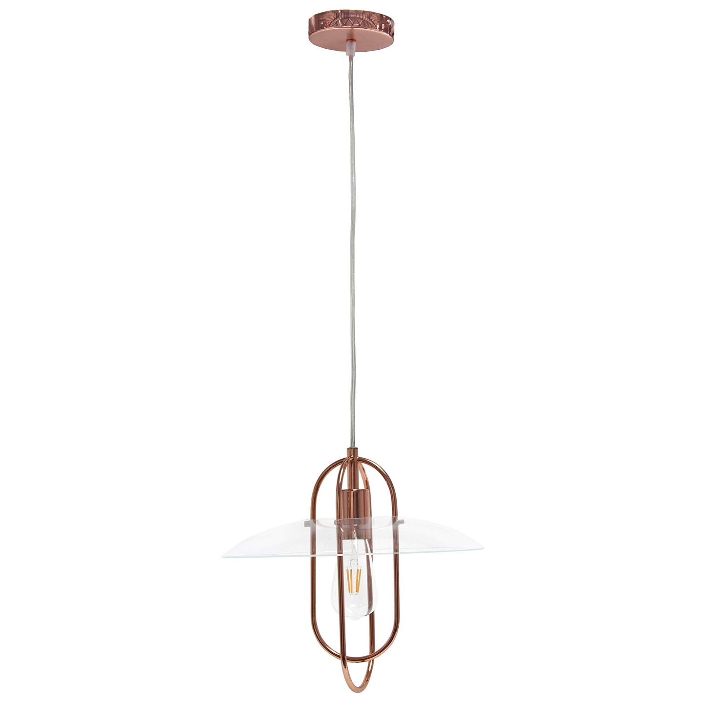 Simple Designs PT1008-RGD Modern Pendant Light, Iron, Rose Gold