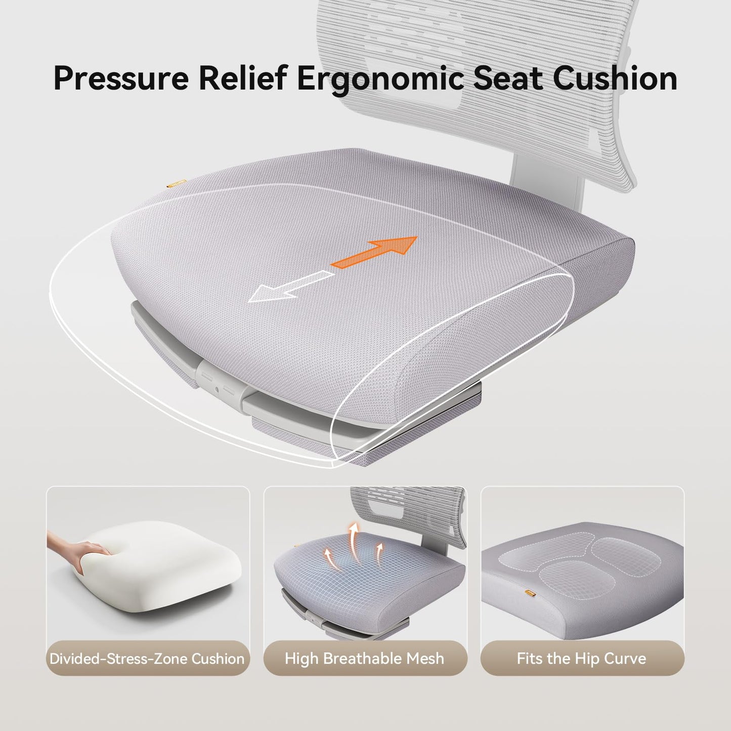 Newtral Ergonomic Office Chair with Footrest - Home Office Desk Chair with Adaptive Lumbar Support, 4D Armrest, Adjustable Seat Depth & Height