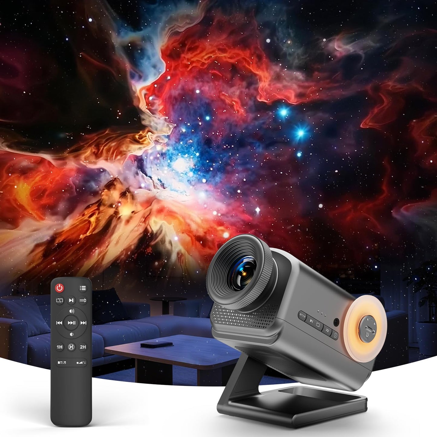 Rossetta 3D Projector  Mini Hd 3D Galaxy Projector With Bluetooth Speaker & Remote  1/2H Timer  60 Themes  Night Light For Kids Bedroom  Room Decor  Birthday & Christmas Gifts For mature-themeds  Girls  Boys