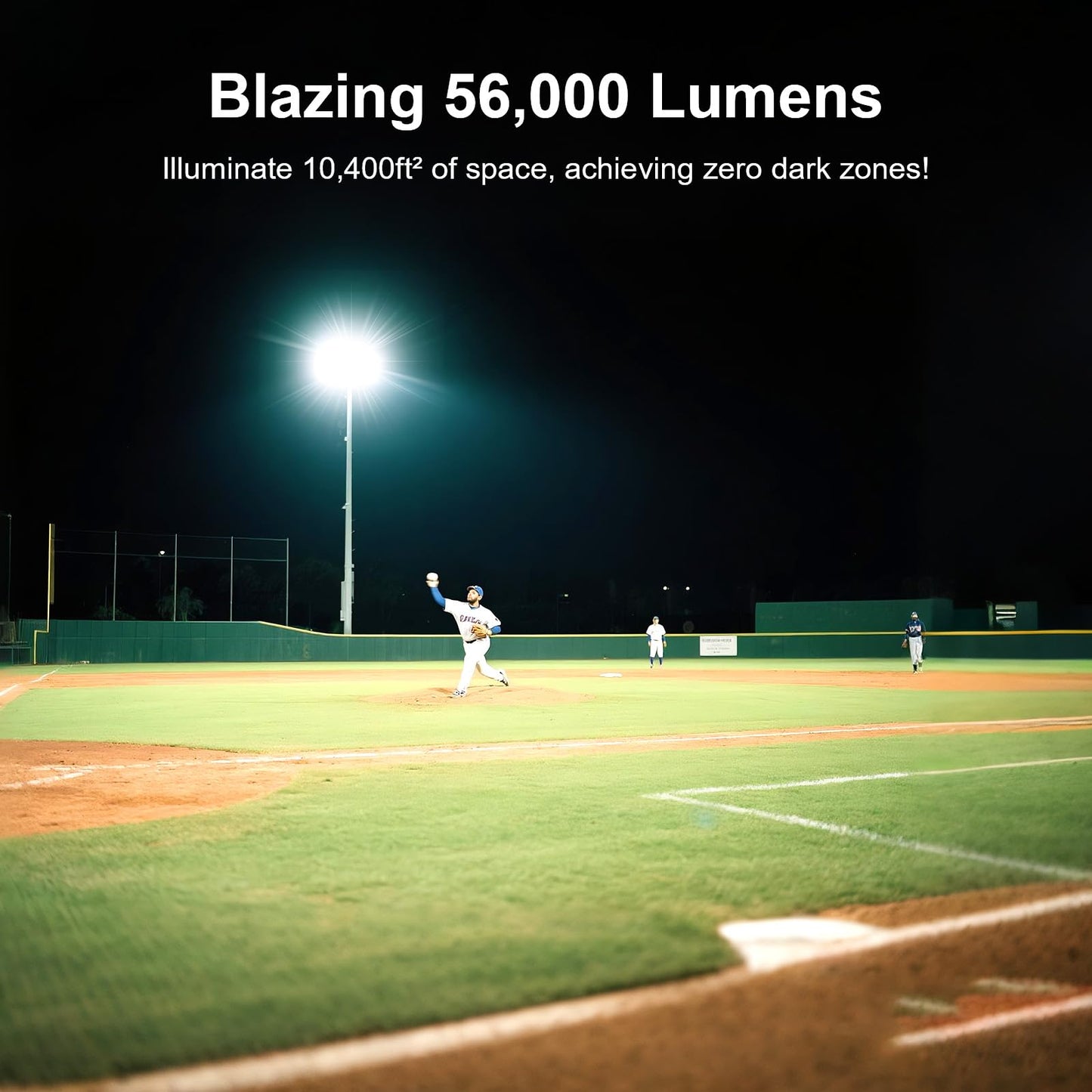 Kekeou 400W Stadium Lights Outdoor Led  56000Lm Flood Lights Outdoor  6500K Arena Light  Wider Lighting Angle Court Field Light Ip67 Waterproof For Parking Lot  Sports Court - Black