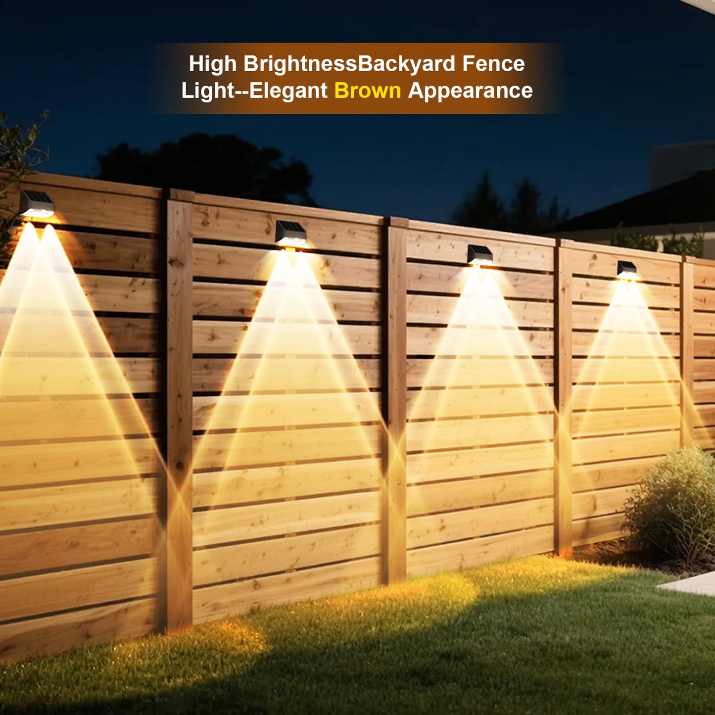 Super Long Lasting Solar Fence Lights Outdoor Deck Lights Waterproof Perfect For Winter And Rainy Days Dusk To Dawn High Brightness Solar Lighting For Wall Stair Yard Patio Backyard(18 Pack Brown)