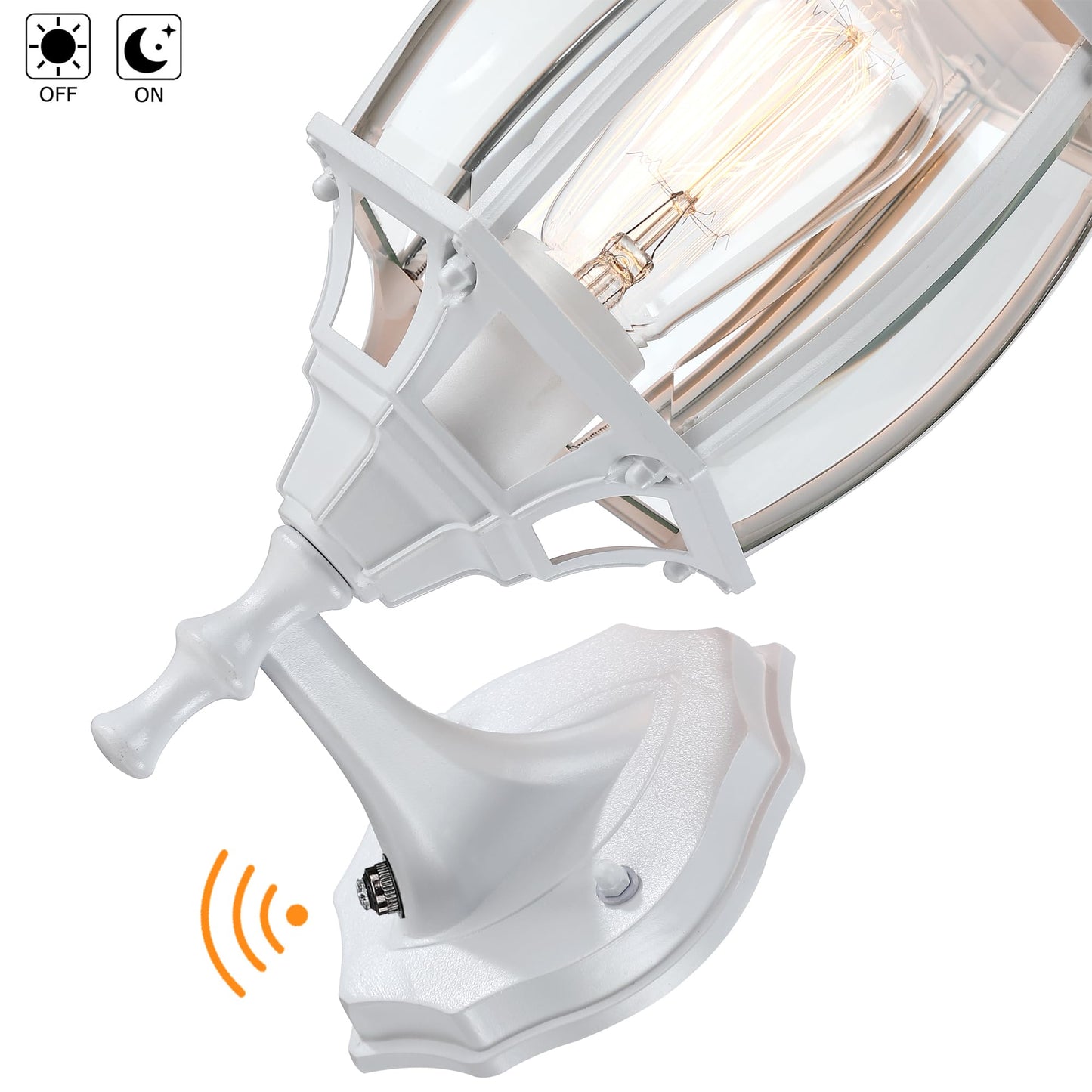 Faymart Lighting 2 Pack 16.8In White Porch Lights Dusk To Dawn  Sensor Wall Sconce White Outdoor Light Fixture For House  Dusk To Dawn Exterior Wall Light For Porch Front Door Garage  E26