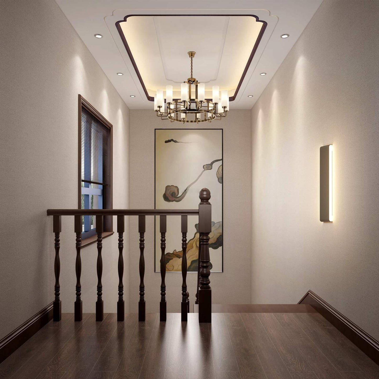 Aipsun LED Wall Sconce, 20W, 24in, Aluminum, Warm Light, Model Ca-A065-61-BL-3000K, Indoor Vanity Bar Light, Modern Design