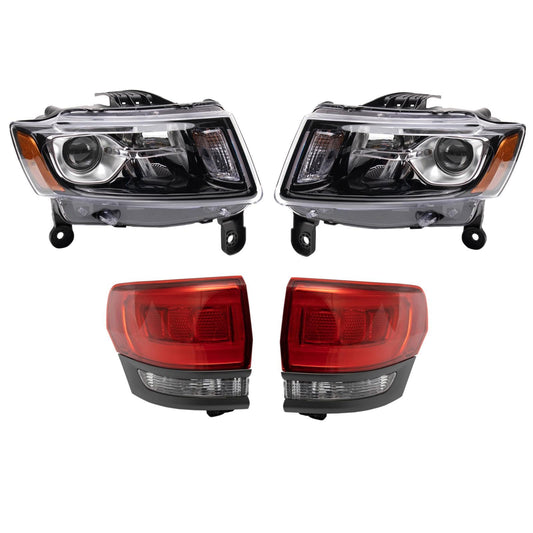 Trq Lighting Kit Ch2502308 Ch2503308 Ch2804110 Ch2805110 Compatible With 2014-2016 Jeep Grand Cherokee