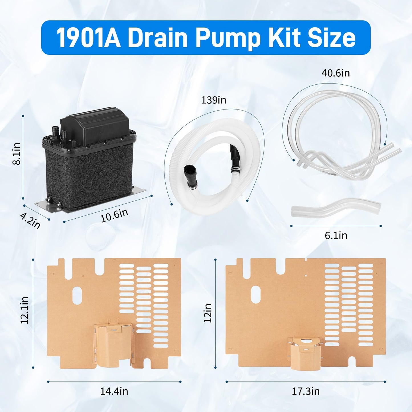 1901A Drain Pump Compatible with Whirlpool, Ice Machine Drain Pump Replaces 1901, 2185528, 2208534, 2310253, AH3650734, EA3650734, PS3650734 Compatible with Whirlpool 1901A Genuine OEM Drain Pump Kit