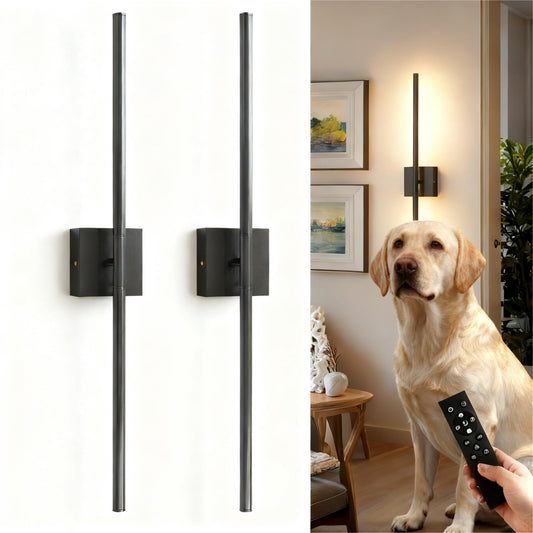 L Lohas Led Battery Operated Wall Sconces Set Of 2  Battery Wall Sconce 10000Mah  Black Rechargeable Sconces 3Cct  28.1 Inch Wireless Wall Lights  Sconce Wall Decor For Bedroom  Living Room