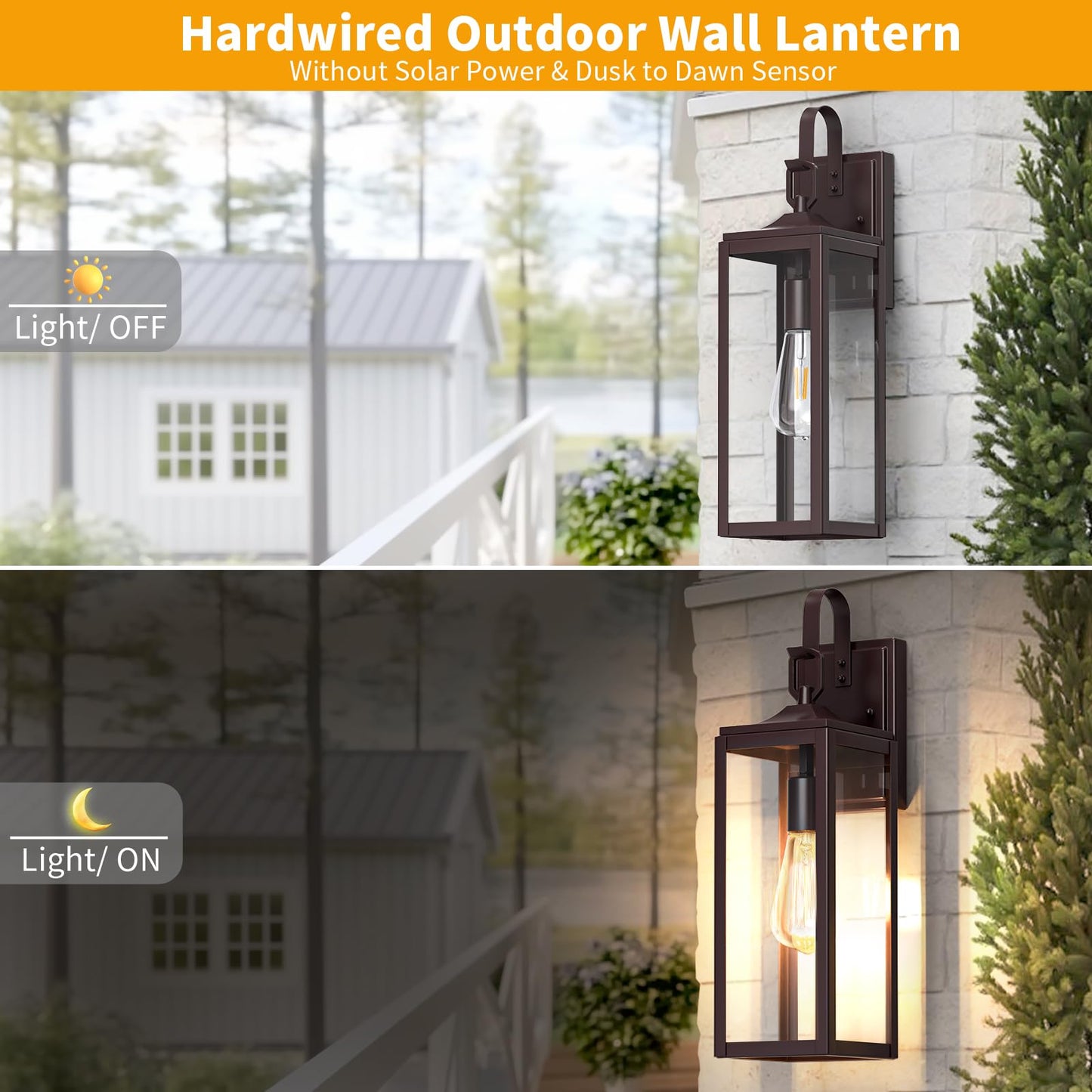 18 Large Outdoor Wall Lights 2 Packs  Modern Brown Exterior Lighting Fixtures  Waterproof Outdoor Sconces Porch Light For House Wall Mount  Farmhouse Wall Lanterns For Front Door  Garage