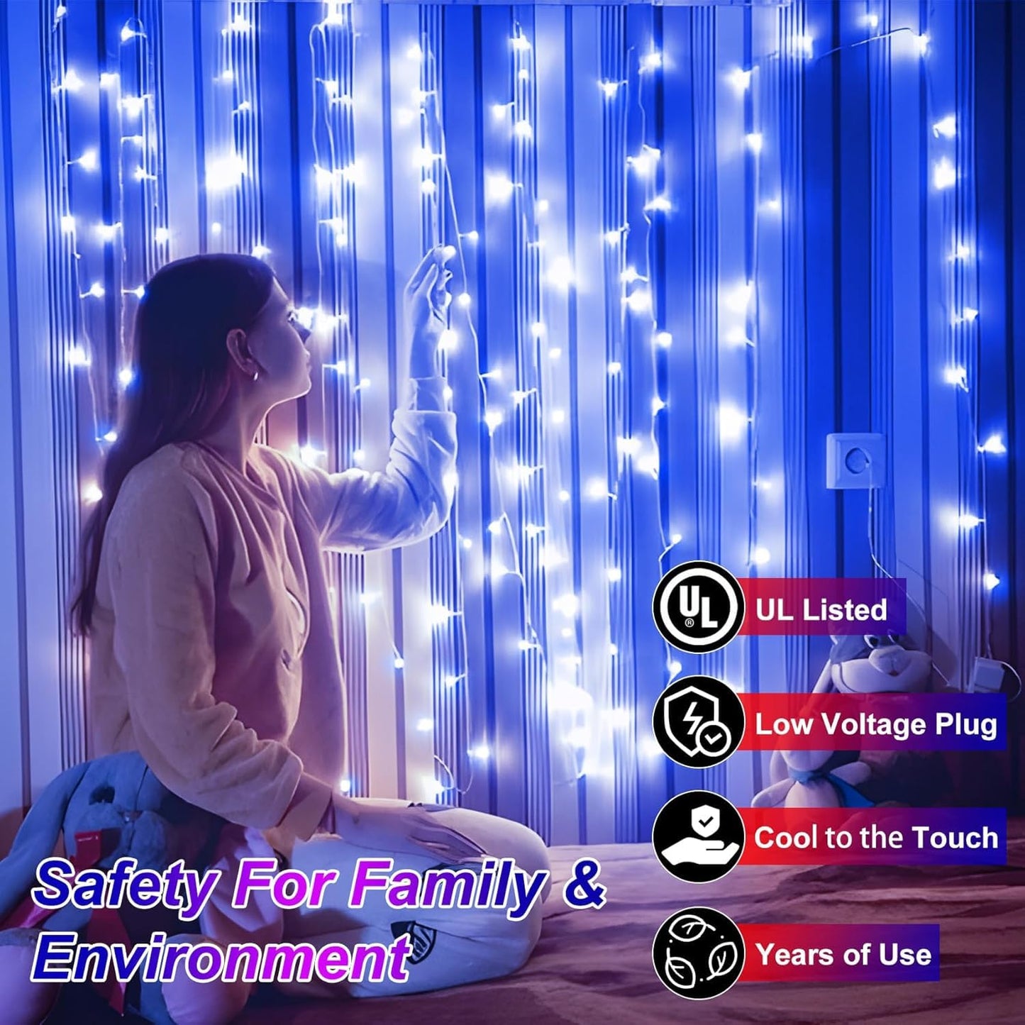 1500 Led 470Ft Christmas String Lights Outdoor  12 Pro Modes And Timer Memory & Brightness  Plug In Waterproof Clear Wire Twinkle Light For For Xmas Yard Tree Wedding Party Decor (Blue)