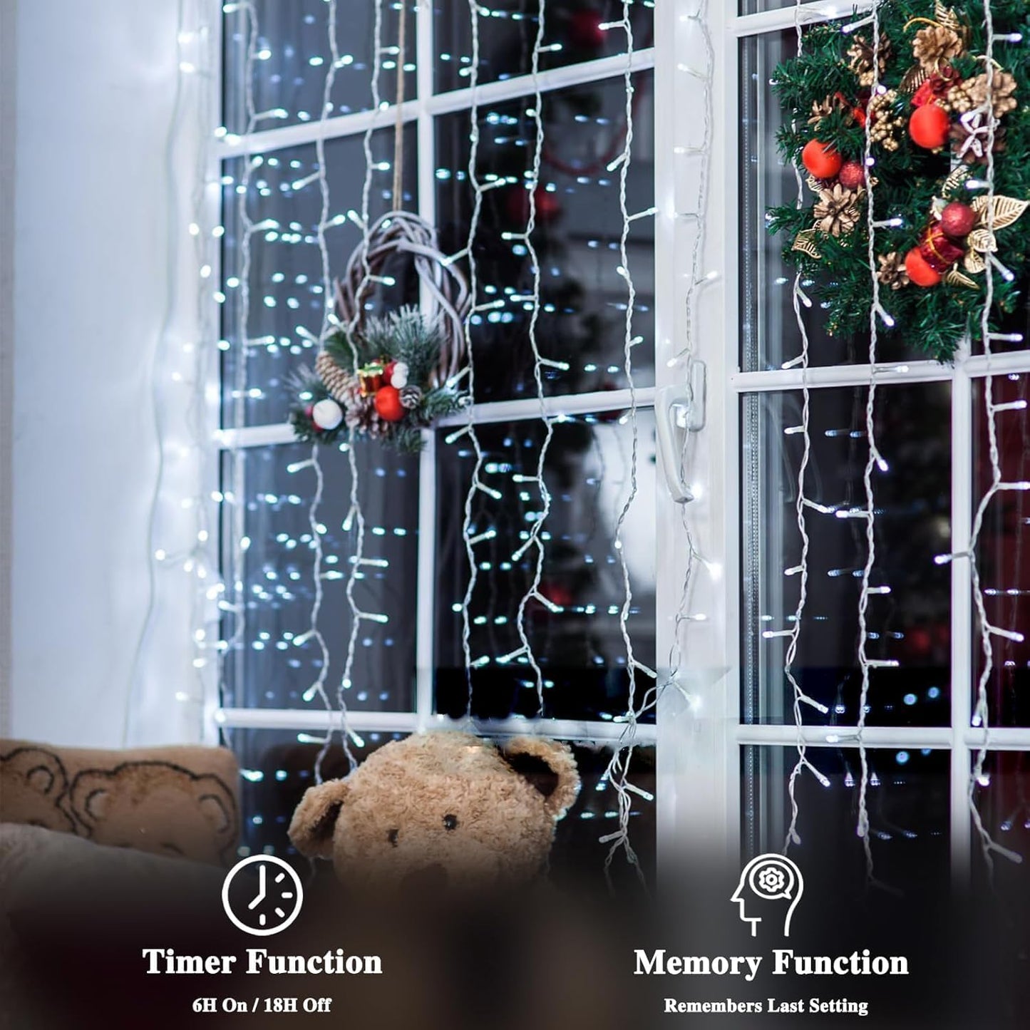 288Ft 800Led Extra-Long String Lights Indoor Outdoor Clear Wire  Cold White Christmas String Lights  Plug In Twinkle Fairy Light With Timer And Memory For Wedding Patio Tree Yard Christmas Decorations