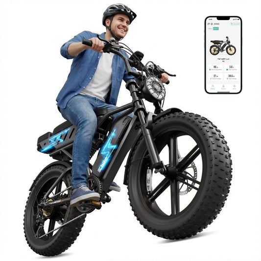TS TST GRP LLC Electric Bike for Adults, 1500W Peak Motor Retro E Bike, Removable 48V 15Ah Dual Battery, 20" x4.0 Fat Tire, 28 MPH Max Speed, 110 Miles Range, Ebike with Suspension, Black
