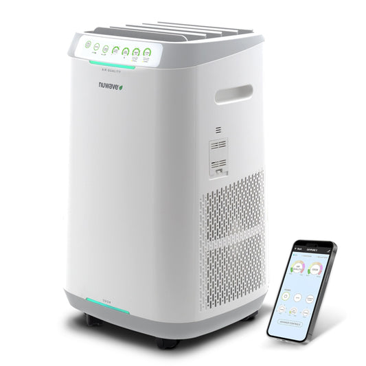 Nuwave Forever Air Purifier for Home Large Room Up to 2,002 Ft², Dual Sensors, 7 Easy to Clean & Washable Filters, Smart WiFi, Removes Smoke, Dust & Pollen Down to 0.1 Microns