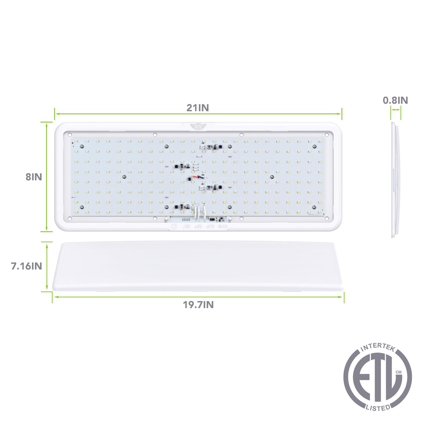 Leisure Led Rv Led Ceiling Light 21 X 8 Fixture 2000 Lumen With Touch Dimmer Switch Interior Lighting For Car/Rv/Trailer/Camper/Boat Dc 12V Natural White 4000-4500K (4 Pack)
