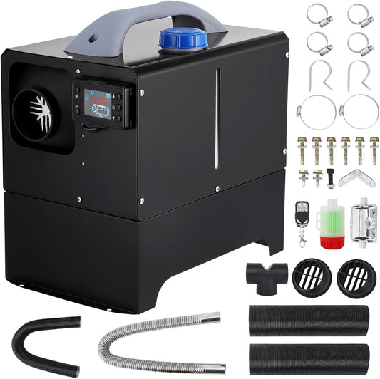 Diesel Heater 8KW 12V, All-in-One Diesel Air Heater, Portable Diesel Heater with Remote Control & LCD Monitor, Quick Heating for Car,RV,Truck, Camper,Trailer,Black
