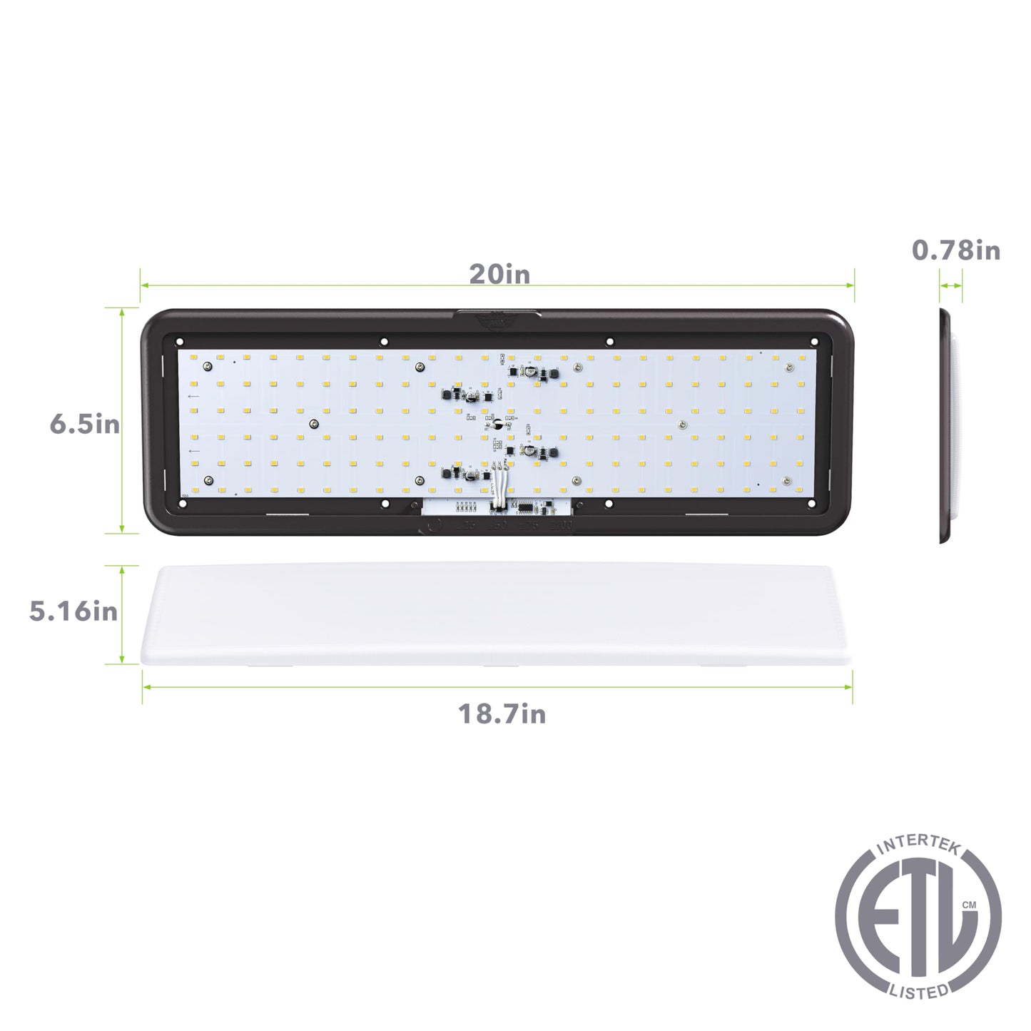 Leisure Led Rv Led Ceiling Light Fixture 20 X 6.5 - 1450 Lumen With Touch Dimmer Switch Interior Burnt Bronze Lighting For Car/Rv/Trailer/Camper/Boat Dc 12V Natural White 4000-4500K (4-Pack)