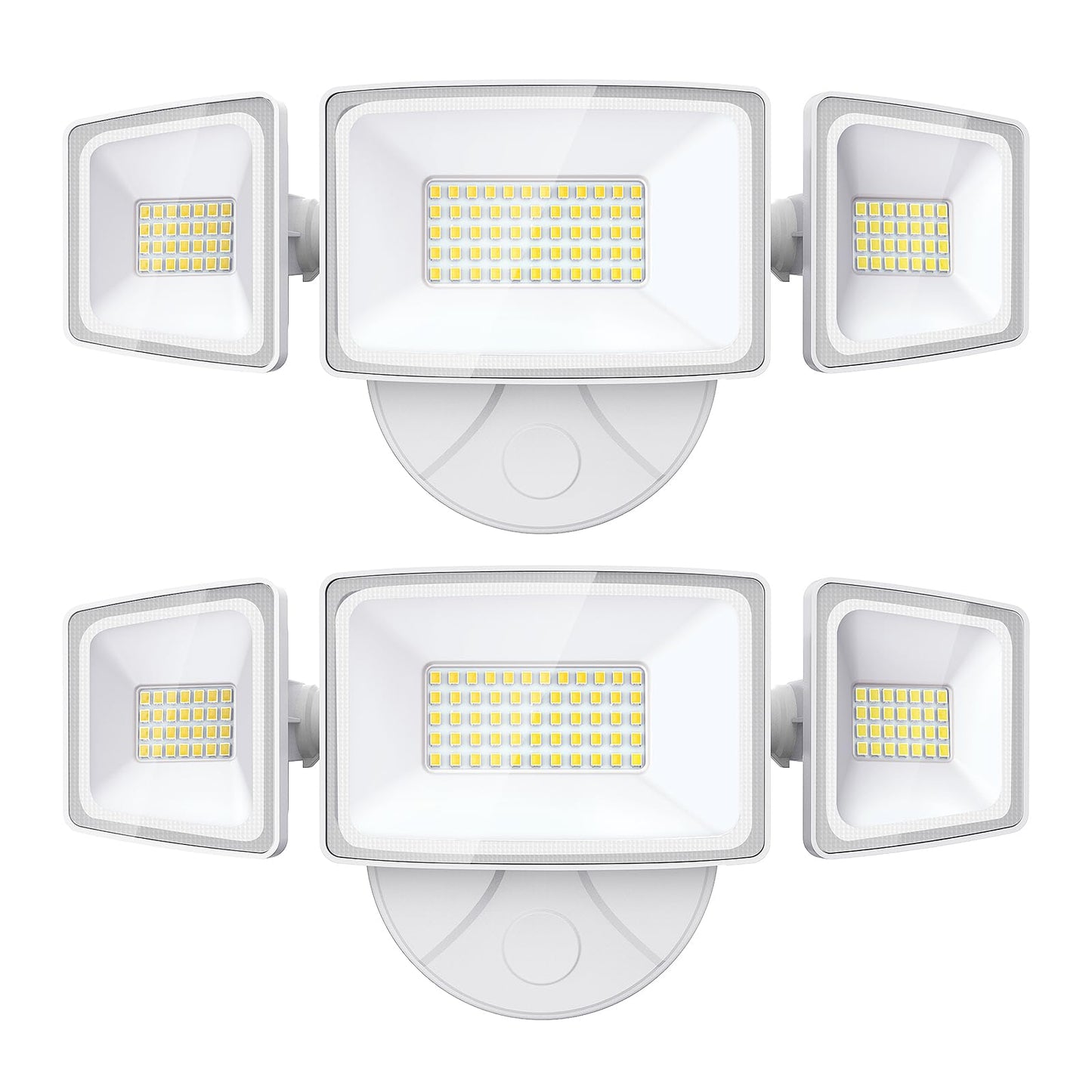 Onforu 55W LED Flood Light Outdoor, 5500LM, 3 Adjustable Heads, IP65 Waterproof, White, Model BDB55-3