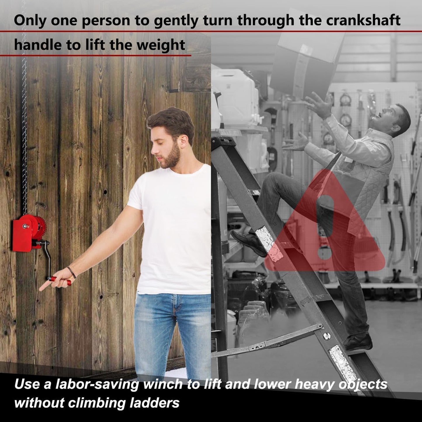 Overhead Garage Storage Lift - Heavy Duty Ceiling Mounted Garage Storage Lift System for Organization Easy to Install