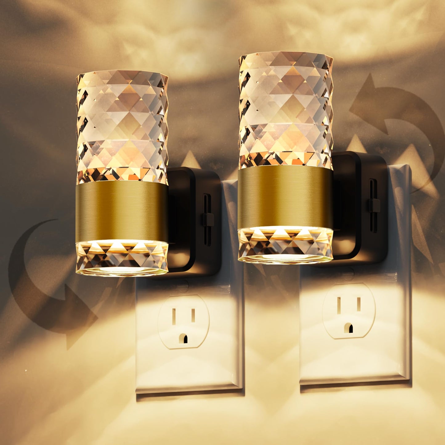 L Lohas Led Night Light  Modern Night Lights Plug Into Wall  2 Pack 3000K Soft Warm 0-100Lm Adjustable Nightlights Automatic Nightlights Plug In With Dusk To Dawn Sensor For Room Bathroom Hallway