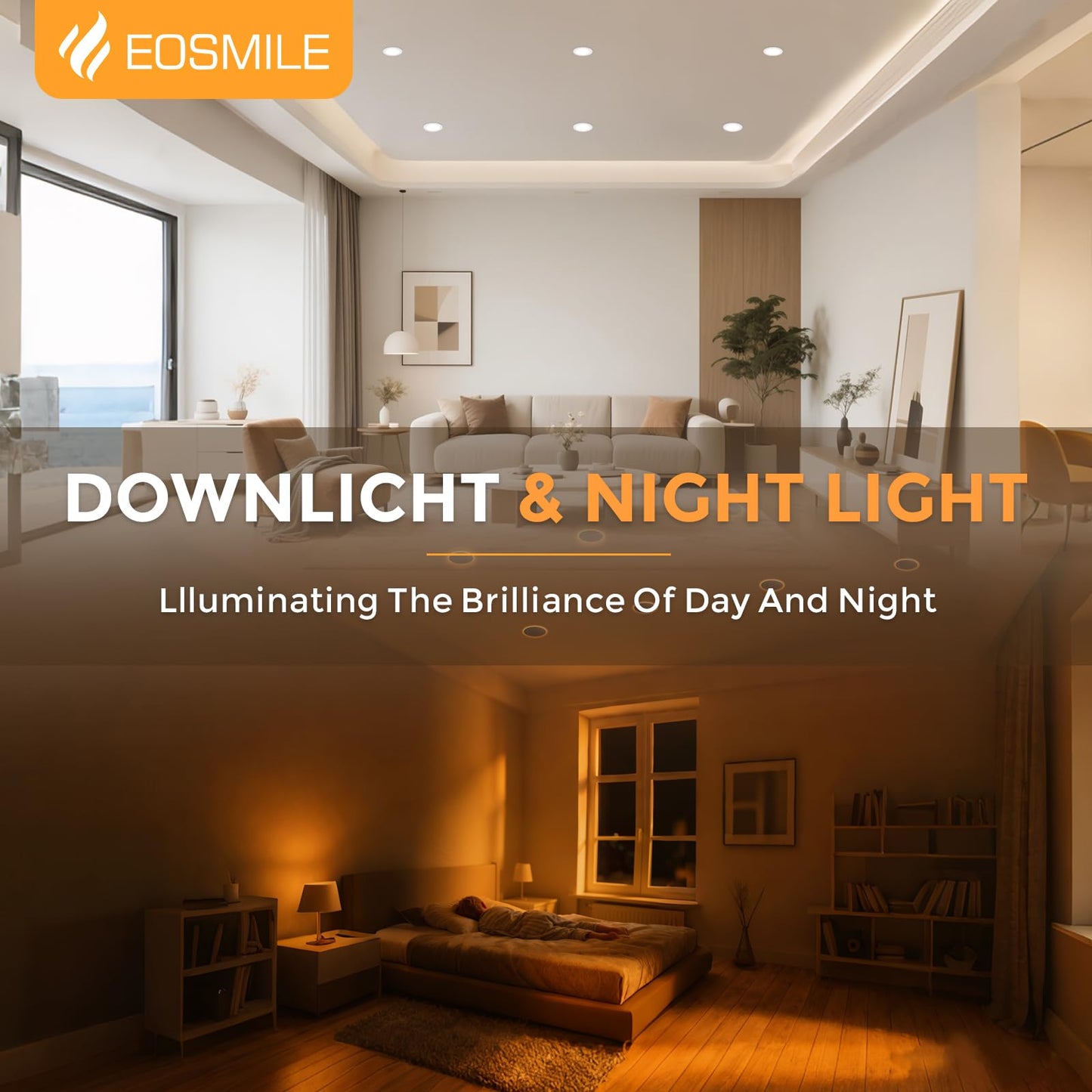 Eosmile 4 Inch White Recessed Lighting With Night Light 16 Pack  Canless Ultra Thin Wafer Downlight Pot Indoor Exterior Soffit Lighting  Dimmable 5 Color Selectable  9W  120V  750Lm  Dimmable  Etl Fcc