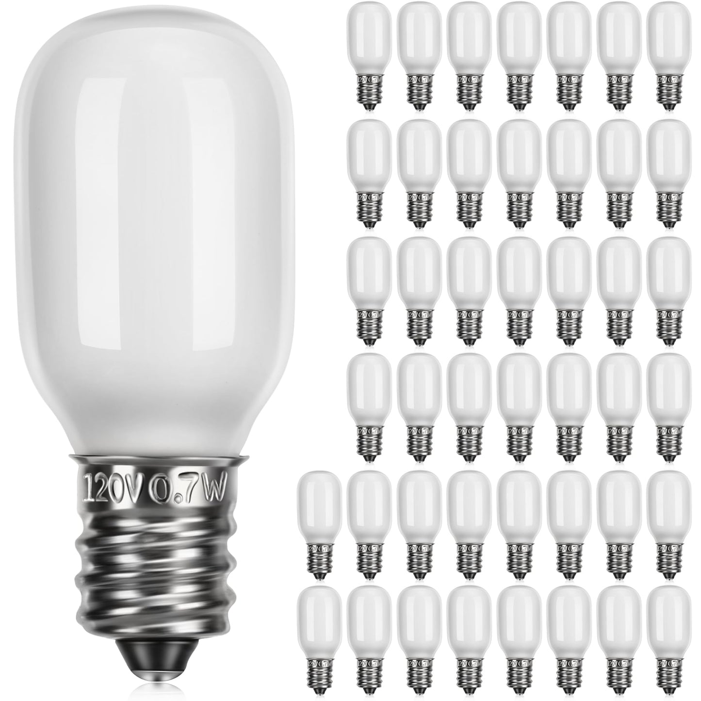 Meonum Christmas Village Replacement Light Bulbs  E12 Candelabra Base T20 Led Bulbs  0.7W 120V Replacement Light Accessories For Villages Houses  Christmas Tree  Halloween Pumpkin(45 Pieces)