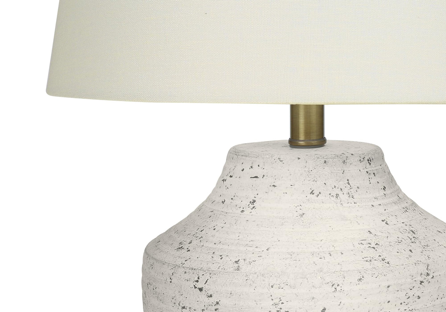 Monarch Specialties I 9730 Table Lamp, Cream Concrete, Ivory Shade, 14inL x 14inW x 20inH